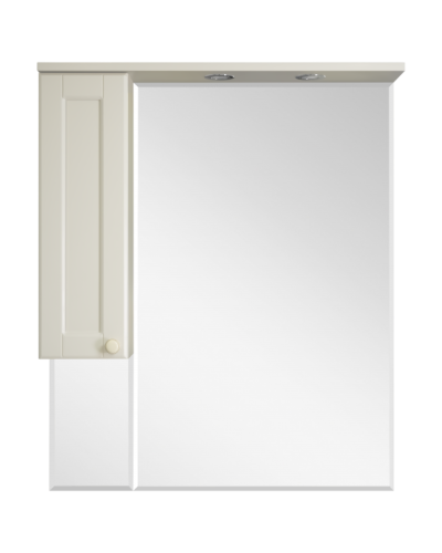 Латте - 85 Зеркало-шкаф левое бежевая эмаль