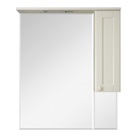 Латте - 85 Зеркало-шкаф правое бежевая эмаль