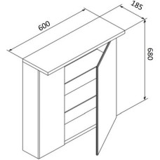 Зеркальный шкаф 60х68 см белый глянец R Am.Pm Spirit V2.0 M70AMCR0601WG