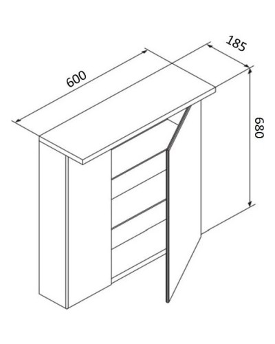 Зеркальный шкаф 60х68 см белый глянец R Am.Pm Spirit V2.0 M70AMCR0601WG