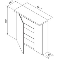 Зеркальный шкаф 60х68 см белый глянец Am.Pm Spirit M70MCX0601WG