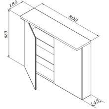 Зеркальный шкаф 80х68 см белый глянец Am.Pm Spirit M70MCX0801WG