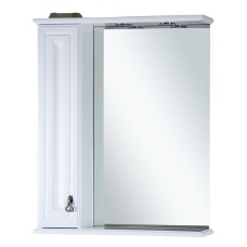 Лувр - 65 Зеркало со шкафчиком, лев., белое