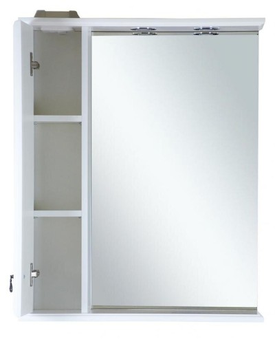 Лувр - 65 Зеркало со шкафчиком, лев., белое