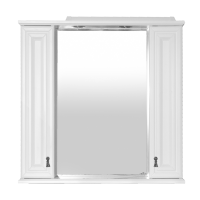 Лувр -105 Зеркало с 2-мя шкафчиками, белое