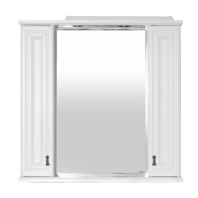 Лувр -105 Зеркало с 2-мя шкафчиками, белое