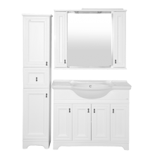 Лувр -105 Зеркало с 2-мя шкафчиками, белое