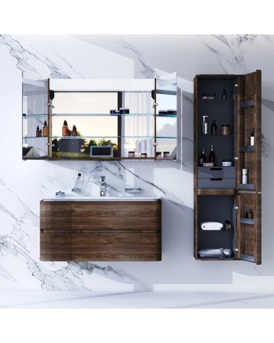 Зеркальный шкаф 100х70 см орех Am.Pm Sensation M30MCX1001NF