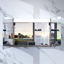 Зеркальный шкаф 100х70 см орех Am.Pm Sensation M30MCX1001NF