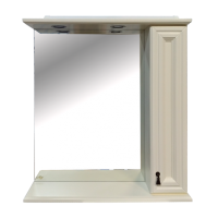 Лувр - 75 Зеркало со шкафчиком, прав., слоновая кость О