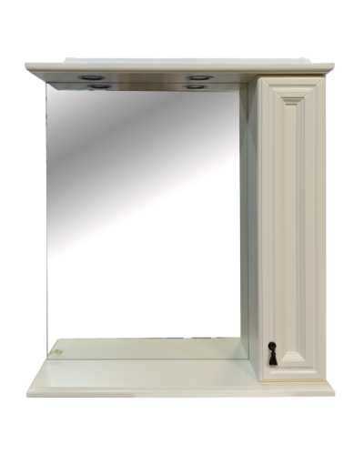 Лувр - 75 Зеркало со шкафчиком, прав., слоновая кость О