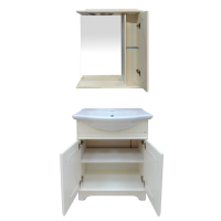 Лувр - 75 Зеркало со шкафчиком, прав., слоновая кость О