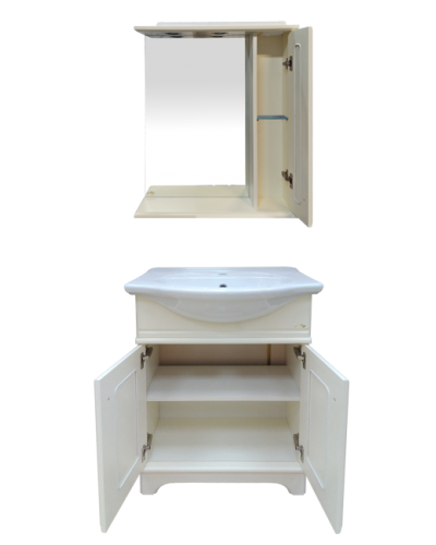 Лувр - 75 Зеркало со шкафчиком, прав., слоновая кость О