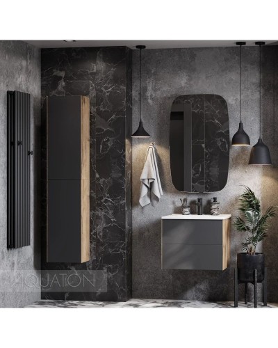 Зеркальный шкаф 60х96 см графит L Акватон Сохо 1A258302AJA0L
