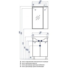 Зеркальный шкаф 60х85 см белый глянец R Акватон Лиана 1A162702LL01R