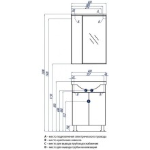 Зеркальный шкаф 60х85 см белый глянец L Акватон Лиана 1A162702LL01L