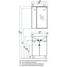 Зеркальный шкаф 60х85 см белый глянец L Акватон Лиана 1A162702LL01L