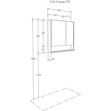 Зеркальный шкаф 85х85 см белый глянец/дуб рустикальный Акватон Сканди 1A252302SDZ90