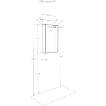 Зеркальный шкаф 50х81 см ясень фабрик L Акватон Верди 1A195802VDAV0