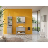 Зеркальный шкаф 78х76 см серый матовый Vitra Valarte 62232