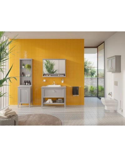 Зеркальный шкаф 78х76 см серый матовый Vitra Valarte 62232