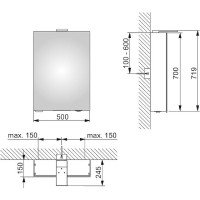 Зеркальный шкаф Keuco Royal 15 50 R 14401171101 с подсветкой Алюминий