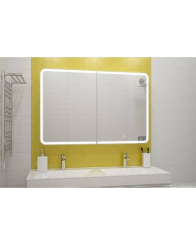 АЛЬФРЕДО Зеркало-шкаф 800х800 с розеткой