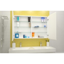 АЛЬФРЕДО Зеркало-шкаф 800х800 с розеткой