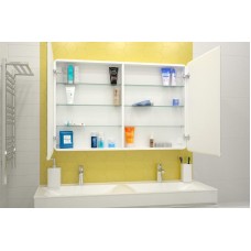 АЛЬФРЕДО Зеркало-шкаф 800х800 с розеткой