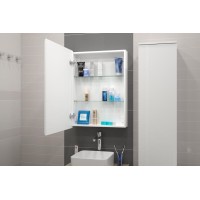 АЛЮР Зеркало-шкаф 600х800 левый с розеткой