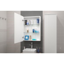 АЛЮР Зеркало-шкаф 600х800 левый с розеткой