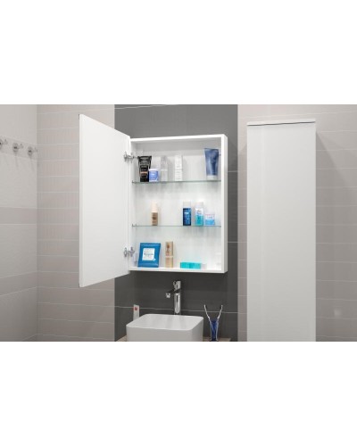 АЛЮР Зеркало-шкаф 600х800 левый с розеткой