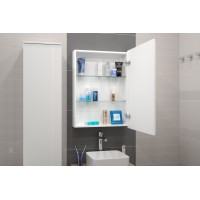 АЛЮР Зеркало-шкаф 600х800 правый с розеткой