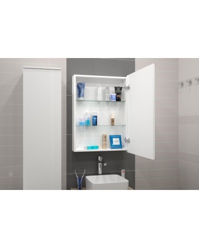 АЛЮР Зеркало-шкаф 600х800 правый с розеткой
