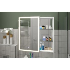 АПЕРИО Зеркало-шкаф 800х800 левый с розеткой