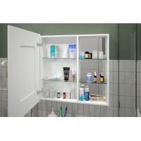 АПЕРИО Зеркало-шкаф 800х800 левый с розеткой