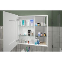 АПЕРИО Зеркало-шкаф 800х800 левый с розеткой