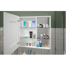 АПЕРИО Зеркало-шкаф 800х800 левый с розеткой