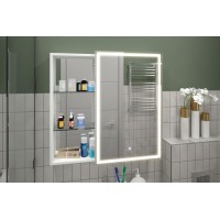 АПЕРИО Зеркало-шкаф 800х800 правый с розеткой