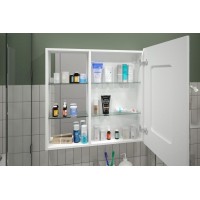 АПЕРИО Зеркало-шкаф 800х800 правый с розеткой