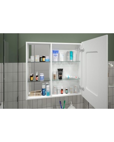 АПЕРИО Зеркало-шкаф 800х800 правый с розеткой