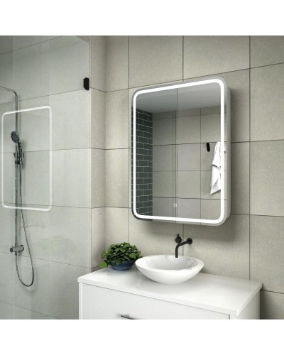 ЭЛИОТ Зеркало-шкаф 600х800, правый с розеткой LED