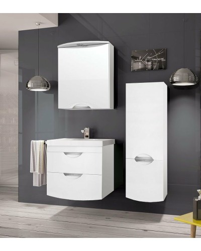 Зеркальный шкаф Style Line Жасмин 2 Люкс 60 ЛС-00000216 с подсветкой Белый