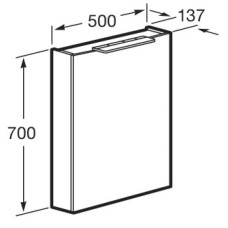 Зеркальный шкаф 50х70 см капучино R Roca Oleta A857644515