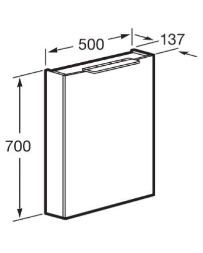 Зеркальный шкаф 50х70 см белый глянец R Roca Oleta A857644806