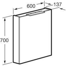 Зеркальный шкаф 60х70 см капучино R Roca Oleta A857646515