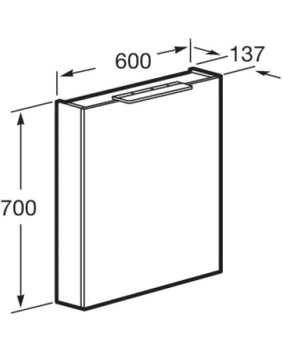 Зеркальный шкаф 60х70 см капучино R Roca Oleta A857646515