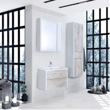 Зеркальный шкаф Roca Ronda 60 ZRU9303007 с подсветкой Бетон Белый матовый