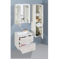 Зеркальный шкаф Roca Ronda 60 ZRU9303007 с подсветкой Бетон Белый матовый