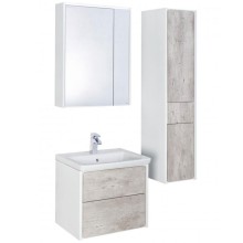 Зеркальный шкаф Roca Ronda 60 ZRU9303007 с подсветкой Бетон Белый матовый